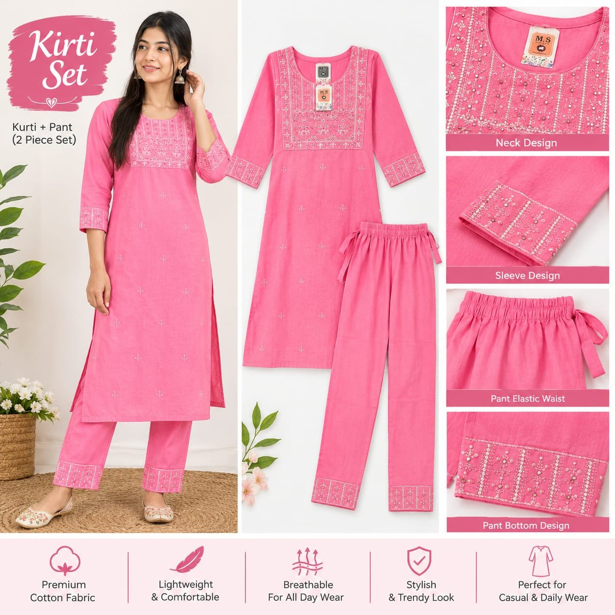 MS SITARA KURTI SET ( XL )