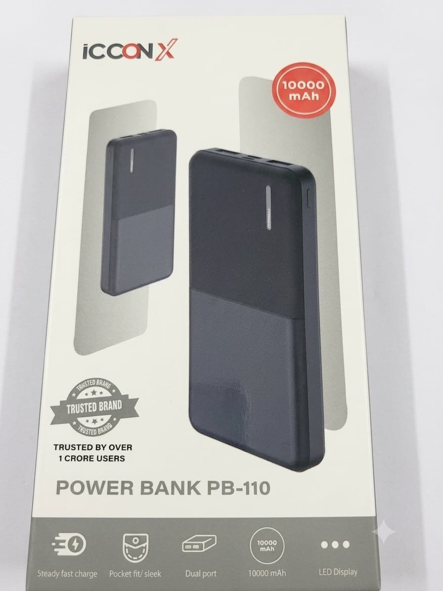 POWERBANK PB110 BLACK WITH C-TYPE CABLE 10000 MAH