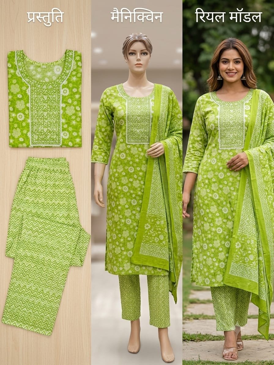 Pooja flower kurti set ( xxl )