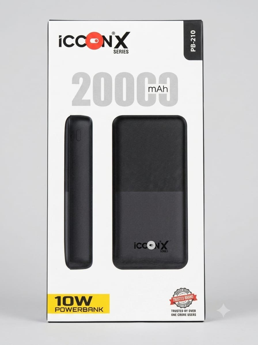 POWERBANK PB210 BLACK WITH C-TYPE CABLE 20000 MAH